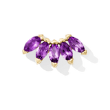 Bella – 14K Gold Five - Stone Marquise Threadless End - piercing - zone.com
