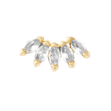 Bella – 14K Gold Five - Stone Marquise Threadless End - piercing - zone.com
