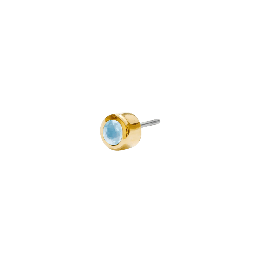 Bezel – 14K Gold Birthstone Threadless End - piercing - zone.com