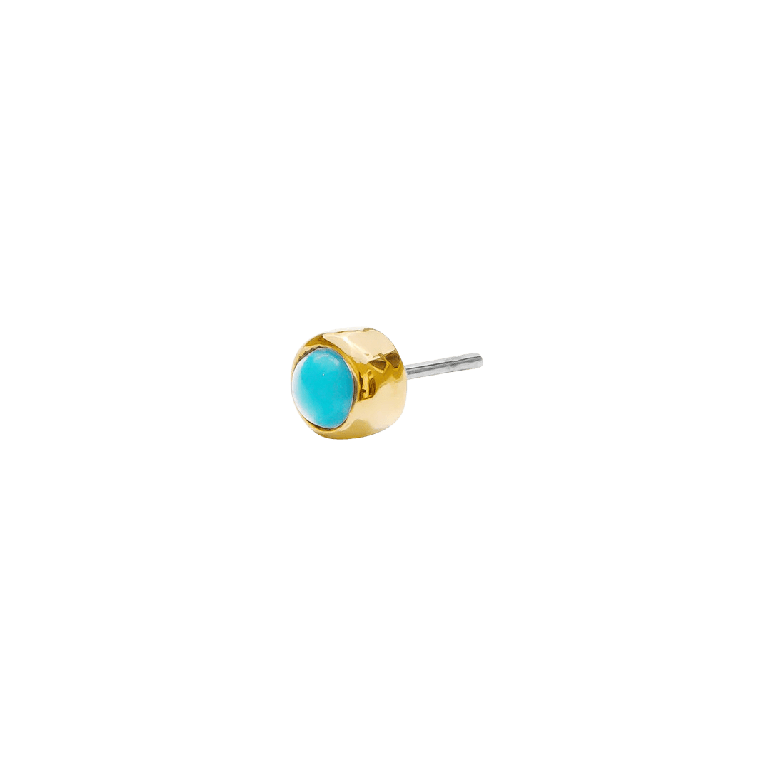 Bezel – Birthstone Dot – 14K Gold Threadless End - piercing - zone.com