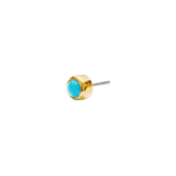 Bezel – Birthstone Dot – 14K Gold Threadless End - piercing - zone.com