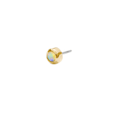 Bezel – Birthstone Dot – 14K Gold Threadless End - piercing - zone.com