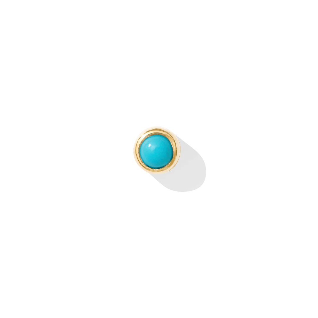 Bezel – Birthstone Dot – 14K Gold Threadless End - piercing - zone.com