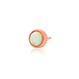 Bezel - Set Cup with Opal – 14K Gold Threadless End - piercing - zone.com