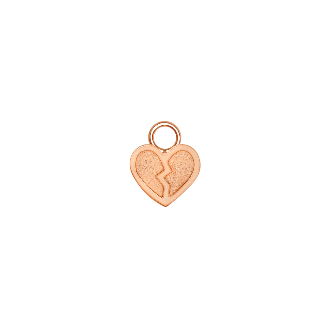 Broken Heart – 14K & 18K Gold Charm - piercing - zone.com