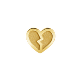 Broken Heart – 14K Gold Threadless & Threaded End - piercing - zone.com