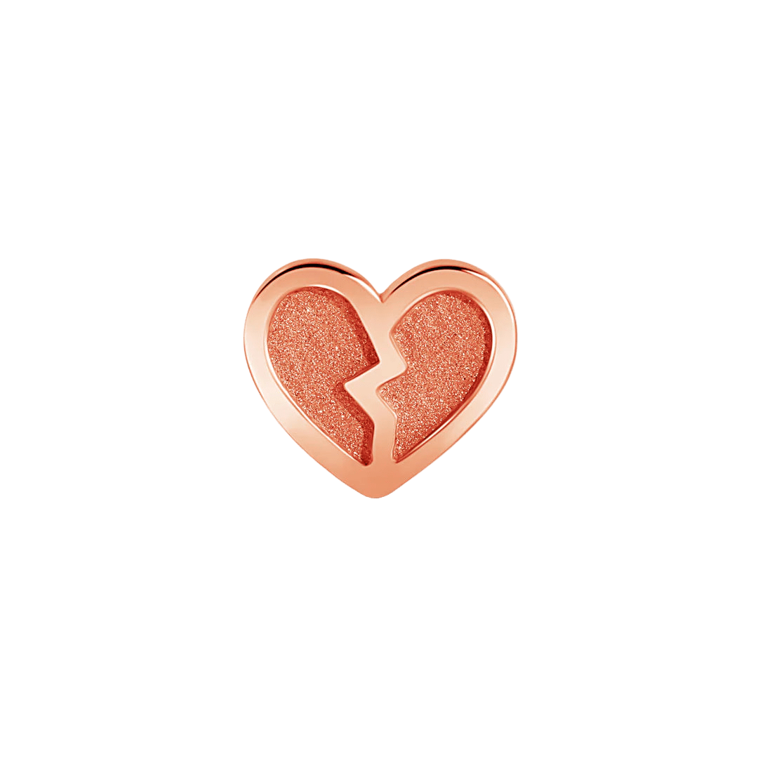 Broken Heart – 14K Gold Threadless & Threaded End - piercing - zone.com