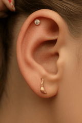 Broom – 14K Gold Threadless End - piercing - zone.com