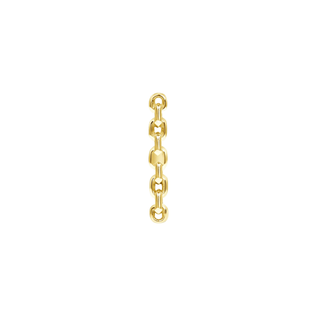 Cable Straight Chain Stud – 14K/18K Gold Threadless End - piercing - zone.com