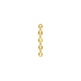 Cable Straight Chain Stud – 14K/18K Gold Threadless End - piercing - zone.com