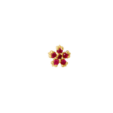Pixie – Birthstone Floral End – 14K Gold Threadless Jewelry