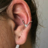 Chevron – 14K Gold Seam Ring with CZ Accent - piercing - zone.com