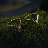 Chevron – 14K Gold Seam Ring with CZ Accent - piercing - zone.com