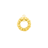 Christmas Wreath – 14K & 18K Gold Charm - piercing - zone.com