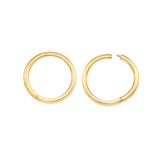 Classic Clicker – 14K Gold Smooth Hoop with Hinge - piercing - zone.com