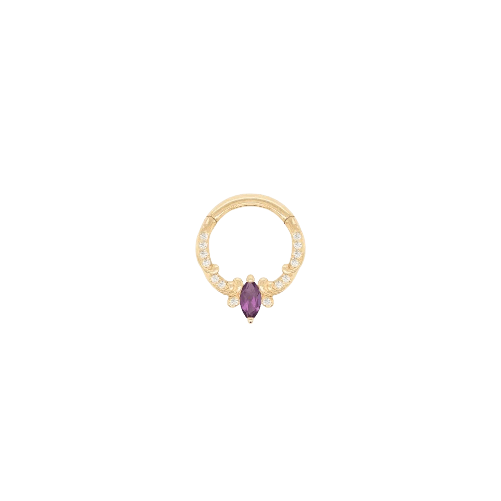 Coterie – Amethyst – 14K Gold Clicker - piercing - zone.com