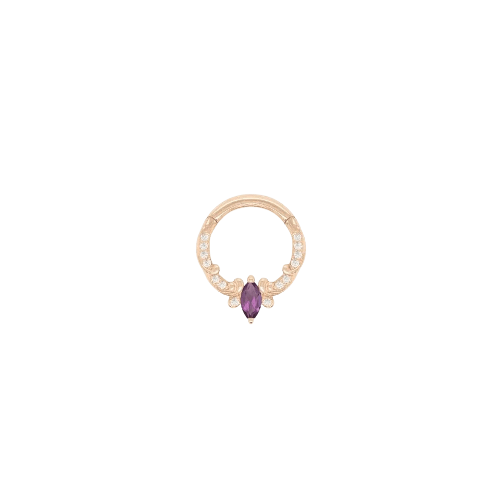 Coterie – Amethyst – 14K Gold Clicker - piercing - zone.com