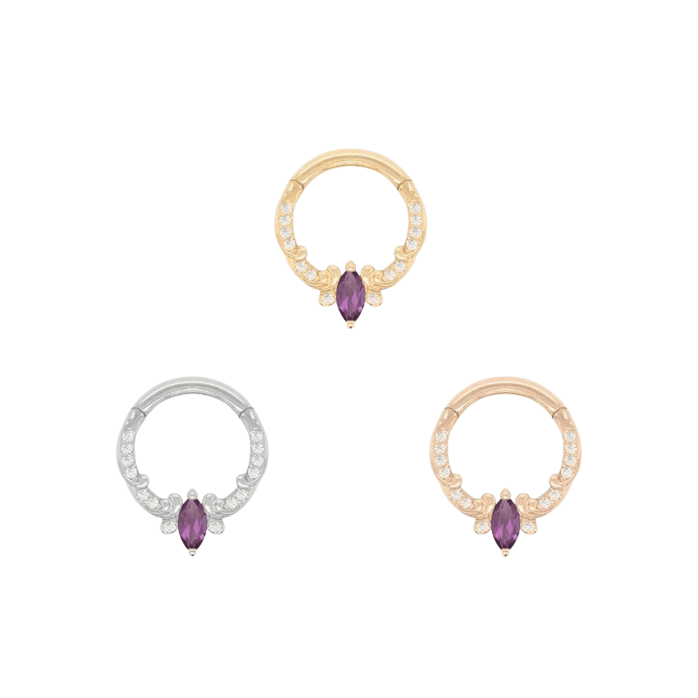 Coterie – Amethyst – 14K Gold Clicker - piercing - zone.com