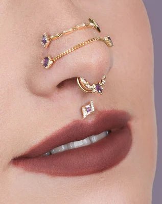 Coterie – Amethyst – 14K Gold Clicker - piercing - zone.com