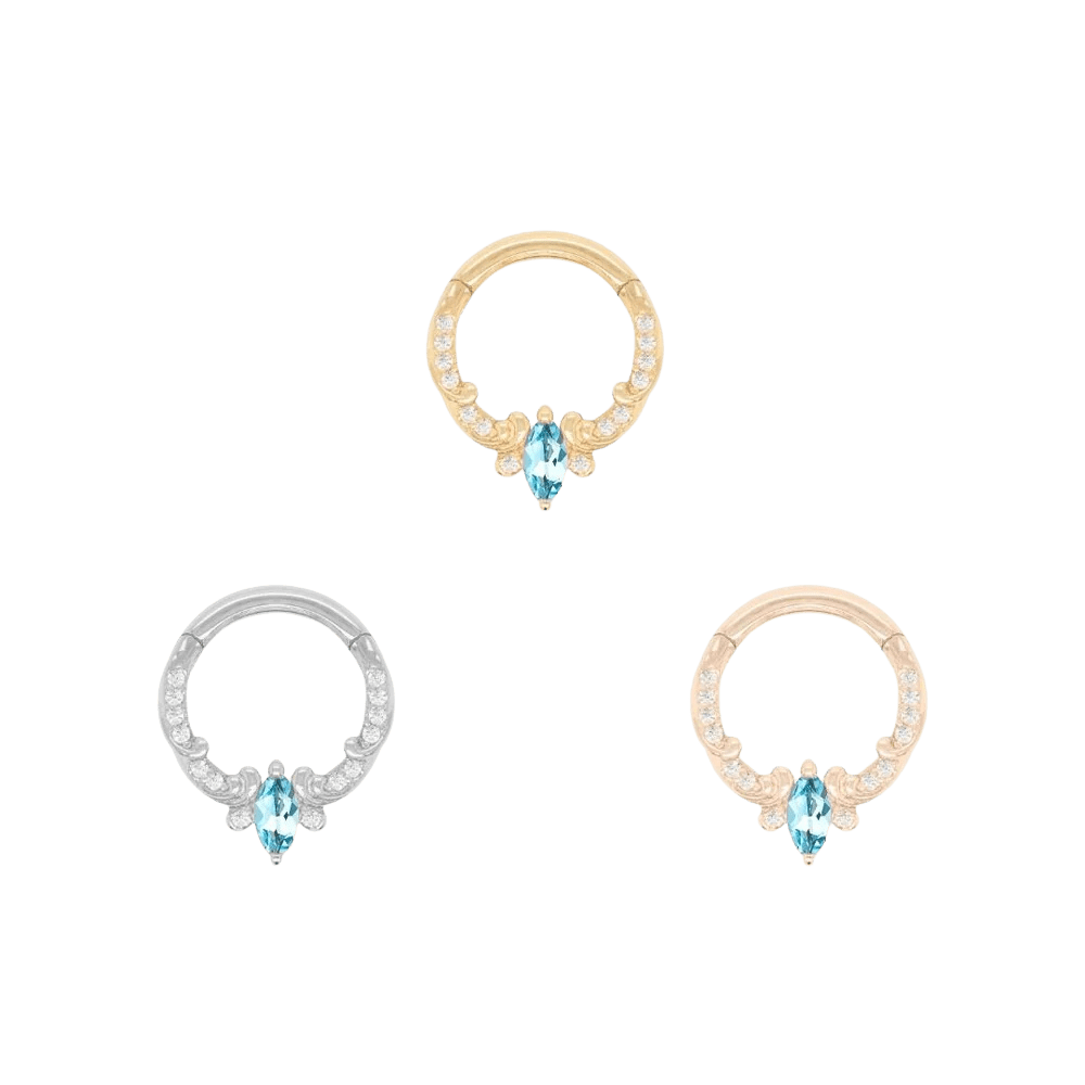 Coterie – London Blue Topaz – 14K Gold Clicker - piercing - zone.com