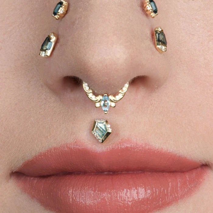 Coterie – London Blue Topaz – 14K Gold Clicker - piercing - zone.com