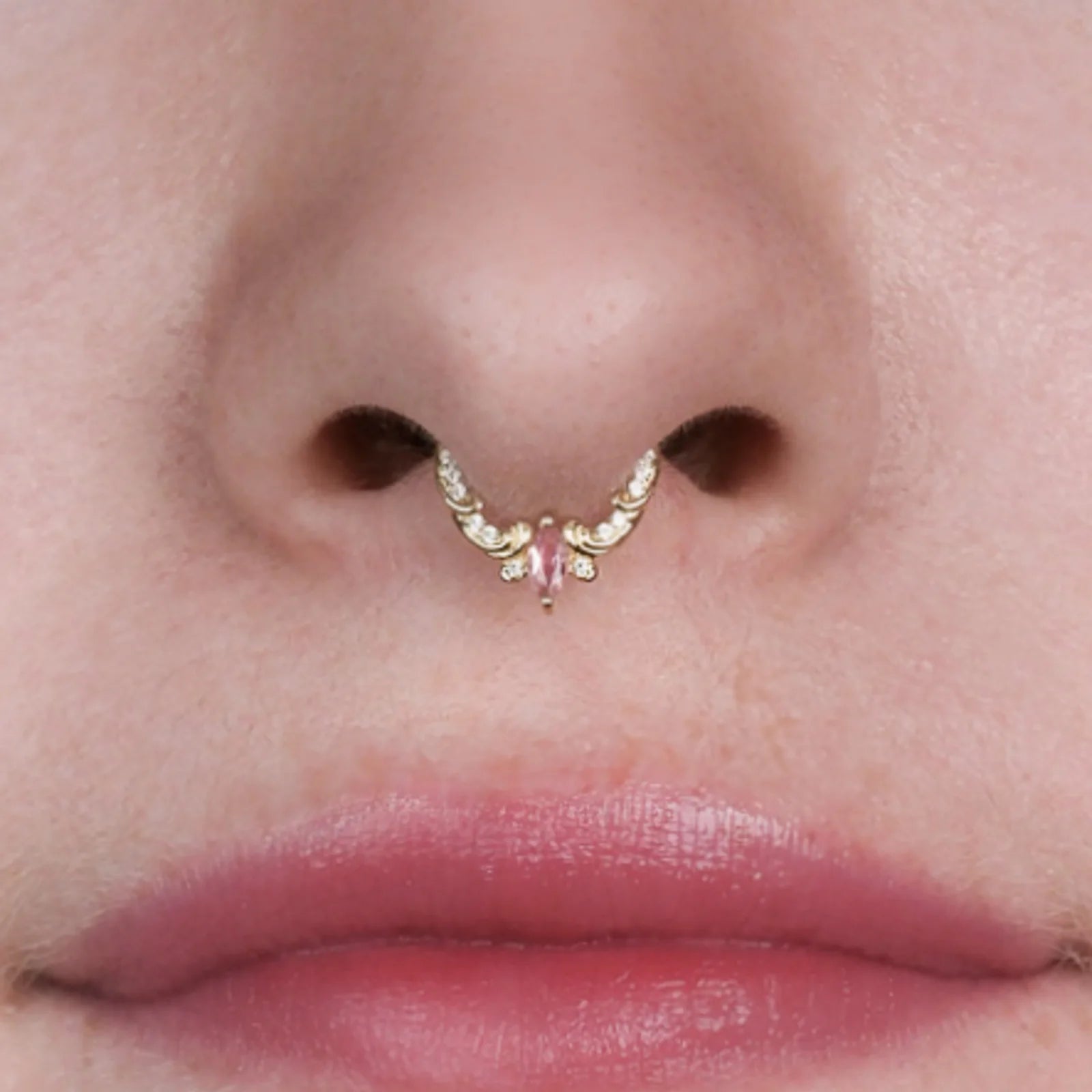 Coterie – Pink Tourmaline – 14K Gold Clicker - piercing - zone.com