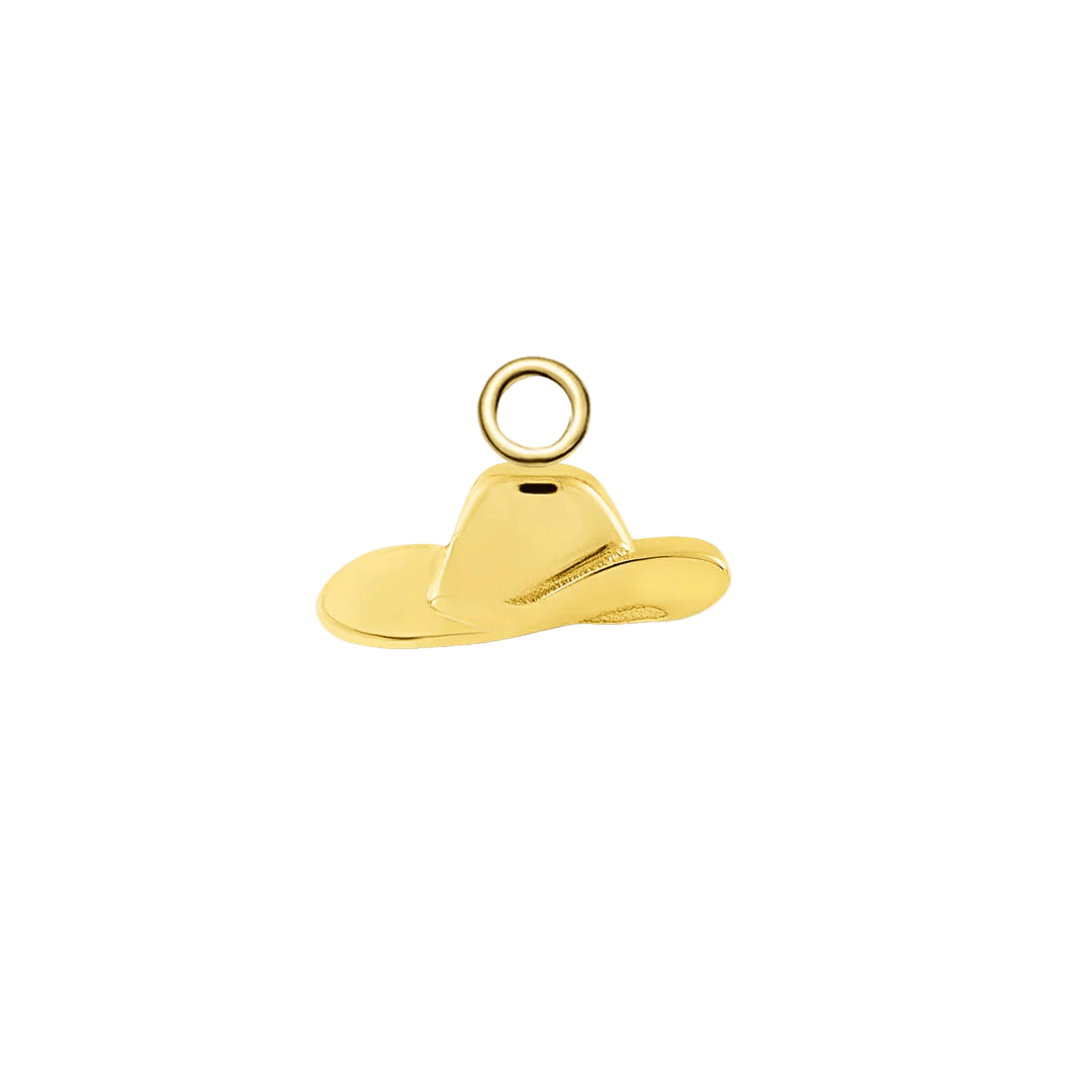 Cowgirl Hat – 14K & 18K Gold Charm - piercing - zone.com