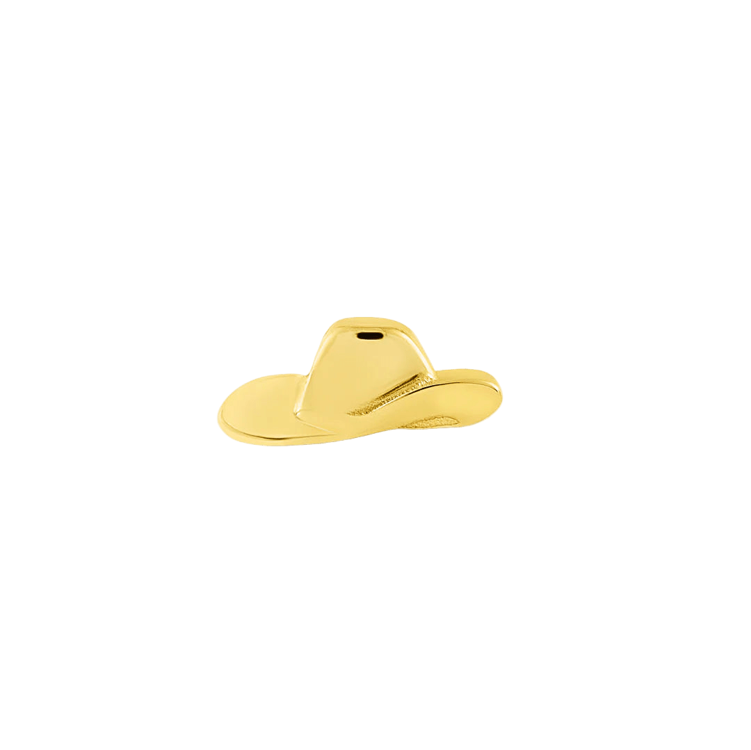 Cowgirl Hat – 14K Gold Threadless & Threaded End - piercing - zone.com