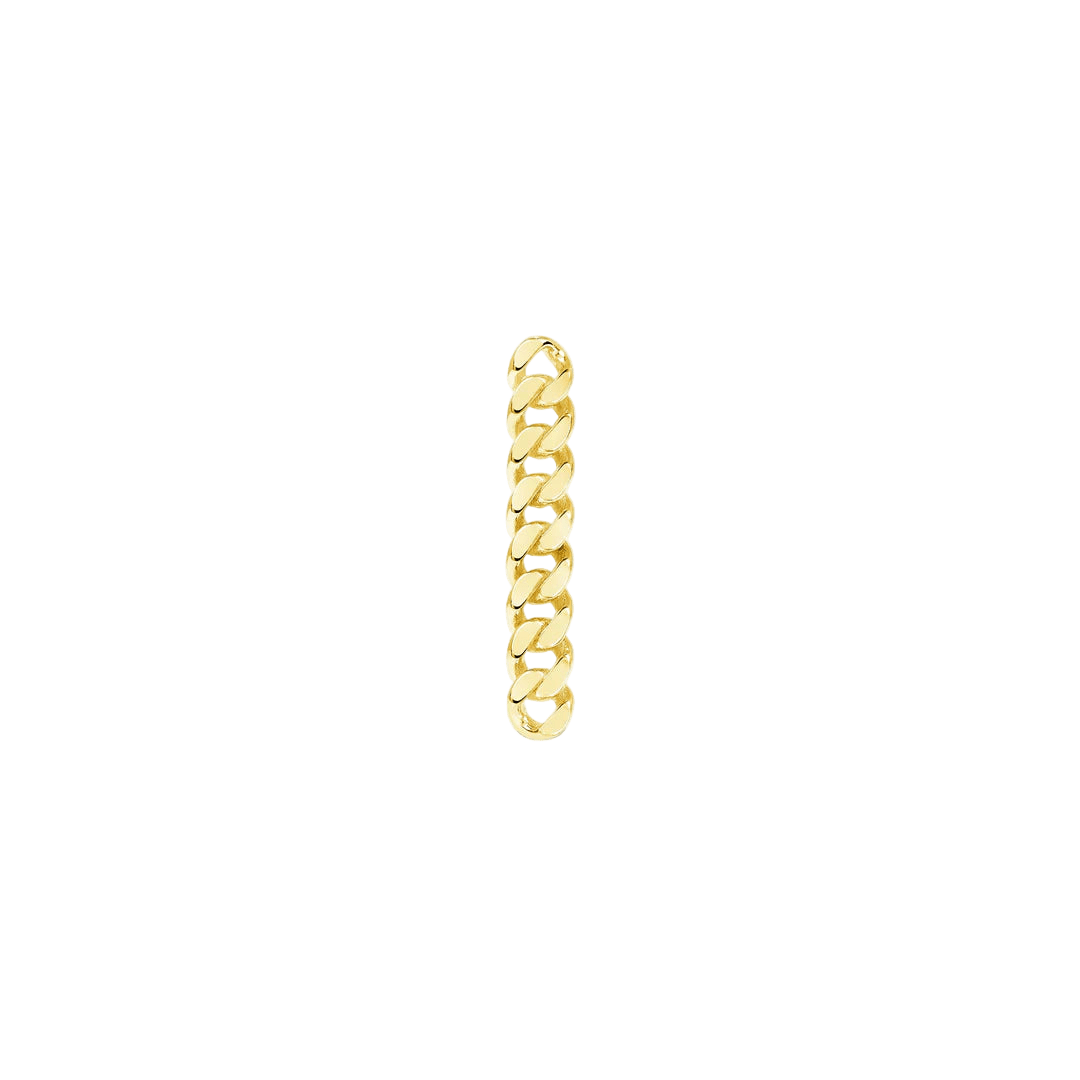 Curb Straight Chain Stud – 14K/18K Gold Threadless End - piercing - zone.com