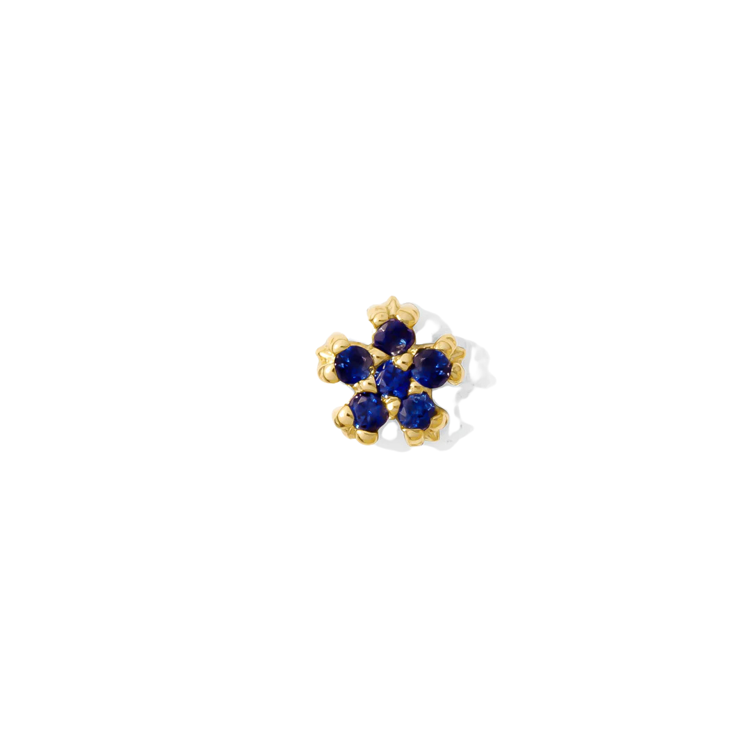 Pixie – Birthstone Floral End – 14K Gold Threadless Jewelry