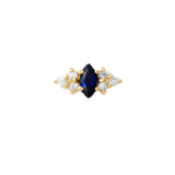 Mimosa – Marquise Birthstone & Diamond – 14K Gold Threadless End