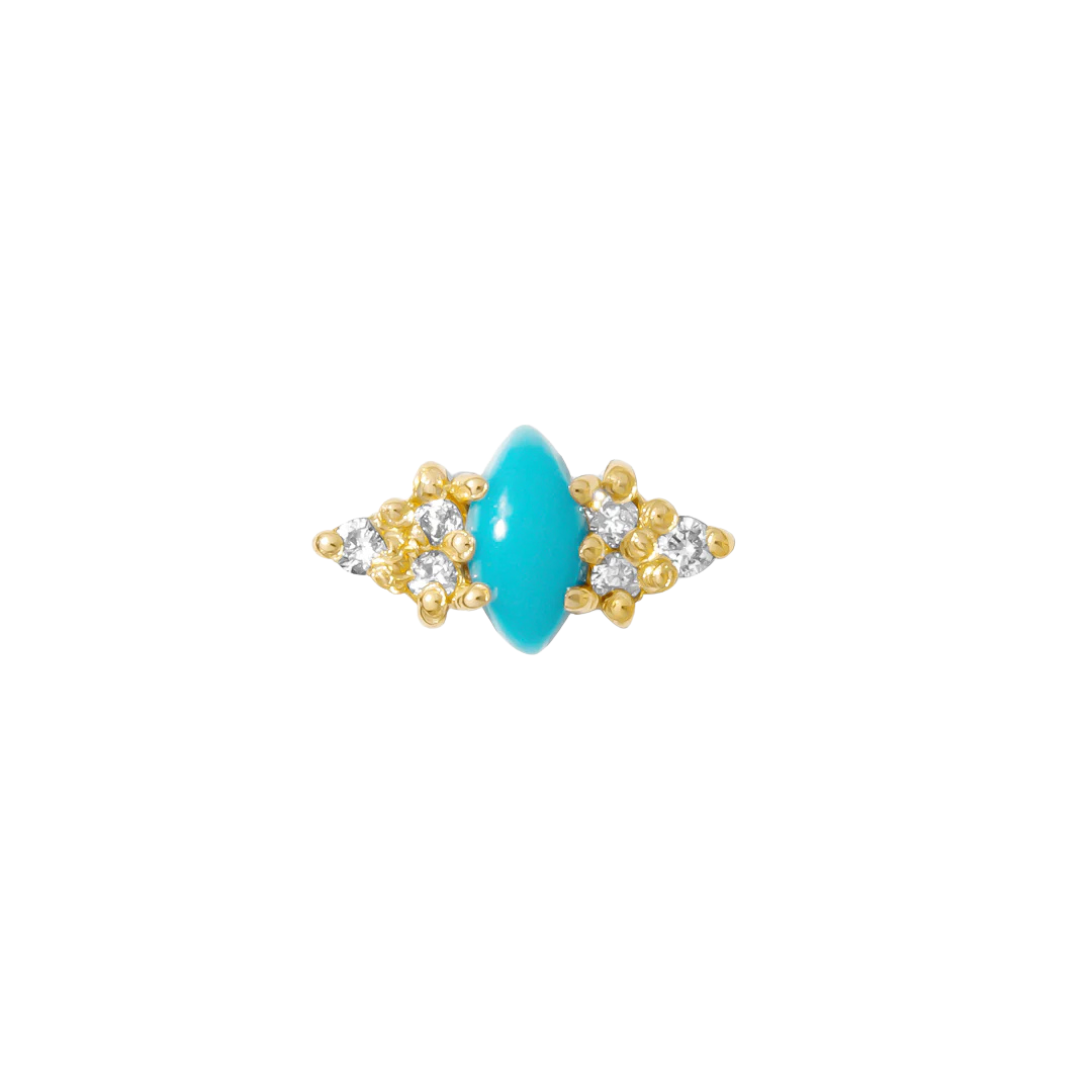 Mimosa – Marquise Birthstone & Diamond – 14K Gold Threadless End