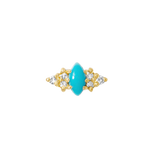 Mimosa – Marquise Birthstone & Diamond – 14K Gold Threadless End