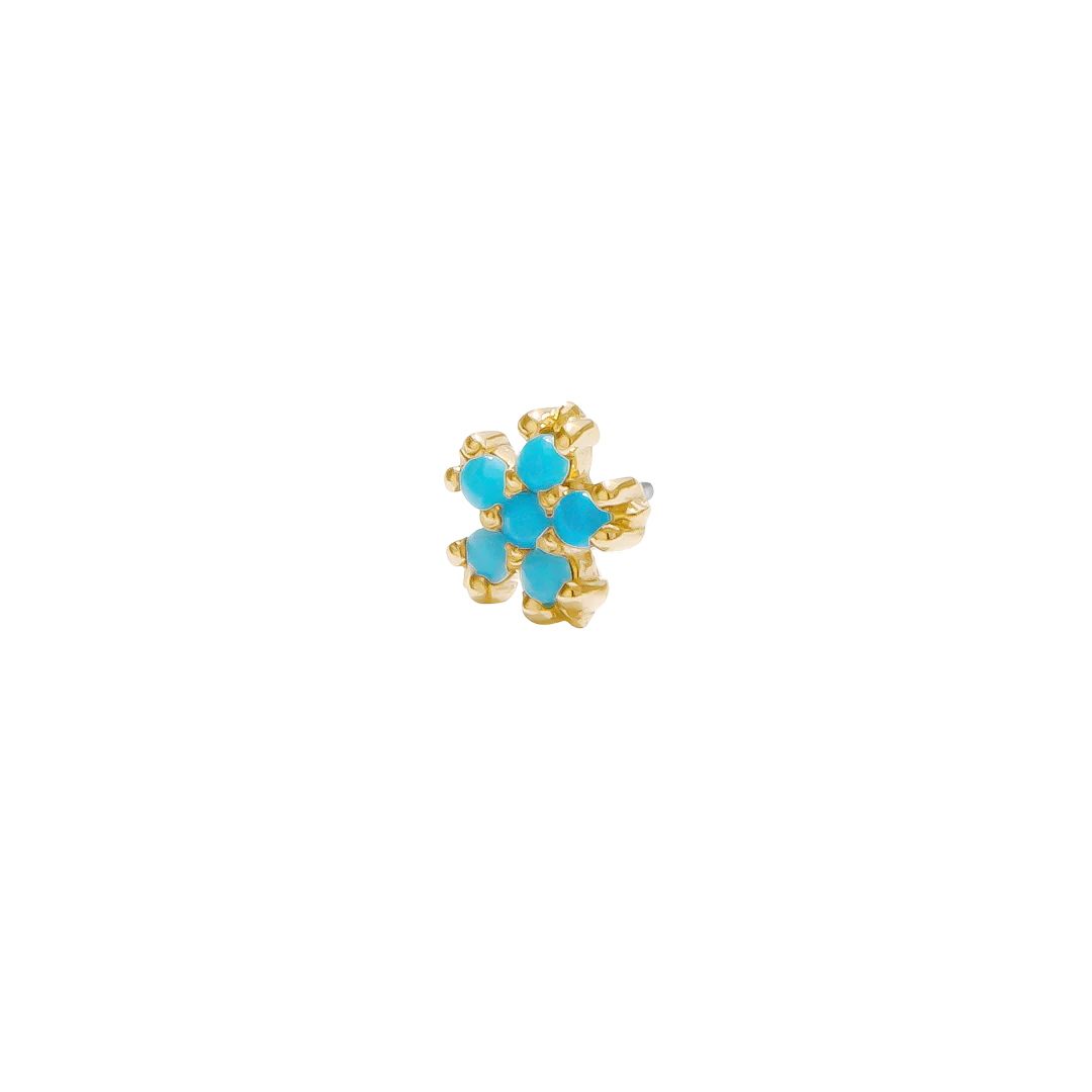 Pixie – Birthstone Floral End – 14K Gold Threadless Jewelry