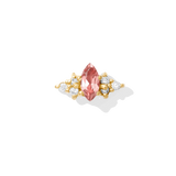 Mimosa – Marquise Birthstone & Diamond – 14K Gold Threadless End