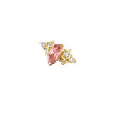 Mimosa – Marquise Birthstone & Diamond – 14K Gold Threadless End