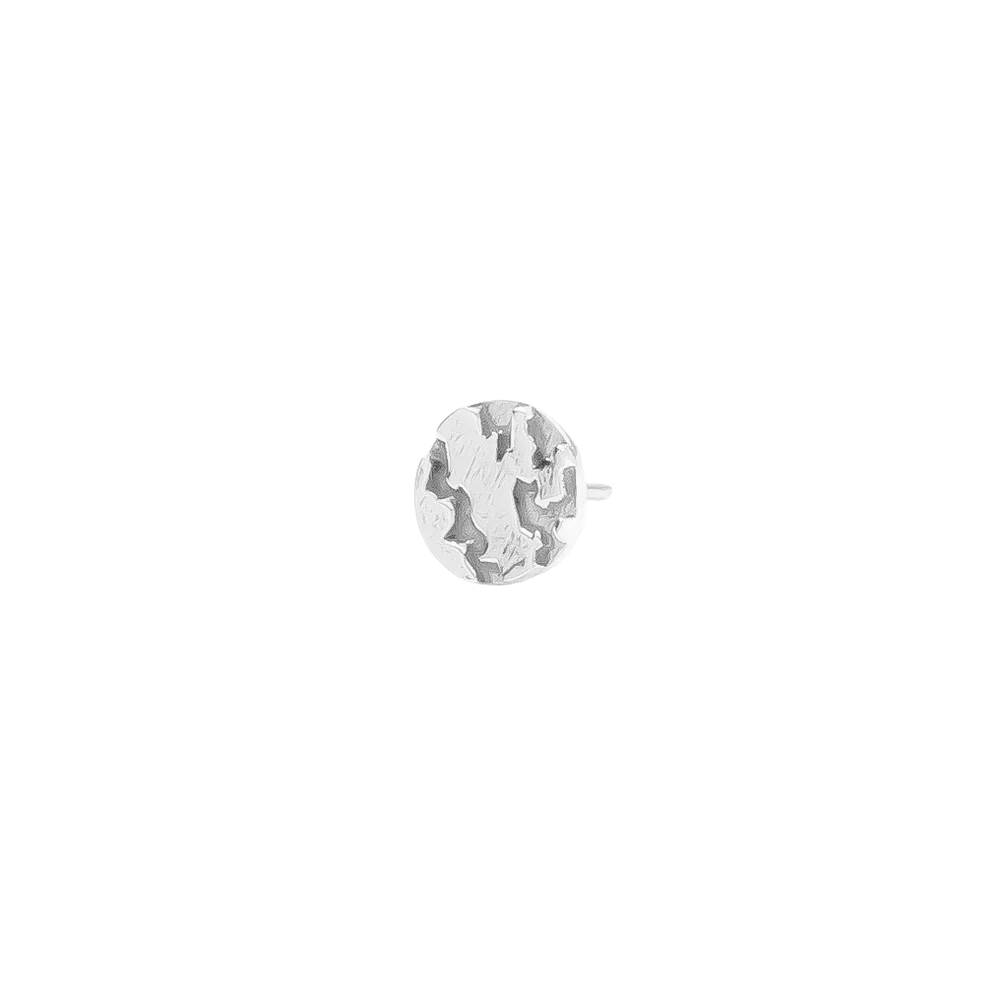 Distortion Disc – 14K Gold Textured Threadless Pin - piercing - zone.com