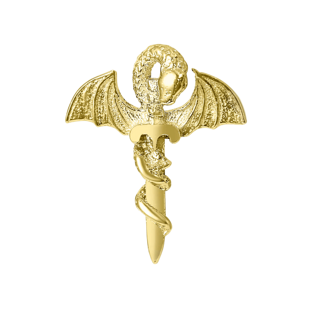 Dragon Sword – 14K Gold Threadless & Threaded End - piercing - zone.com