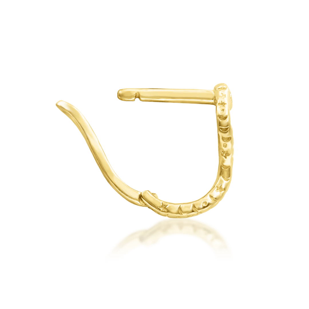 Dusa – Celestial Serpent – 14K Gold Threadless End - piercing - zone.com
