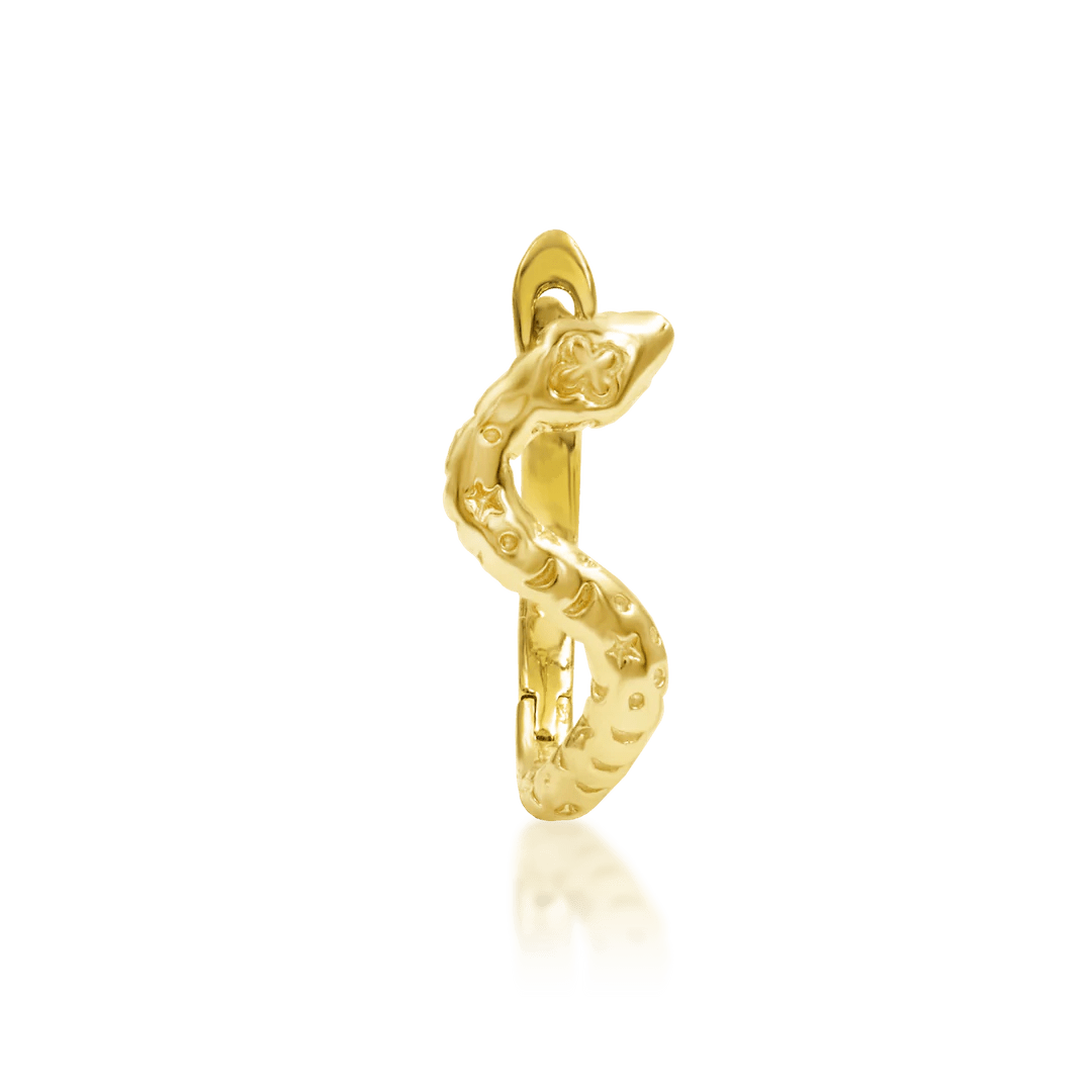 Dusa – Celestial Serpent – 14K Gold Threadless End - piercing - zone.com