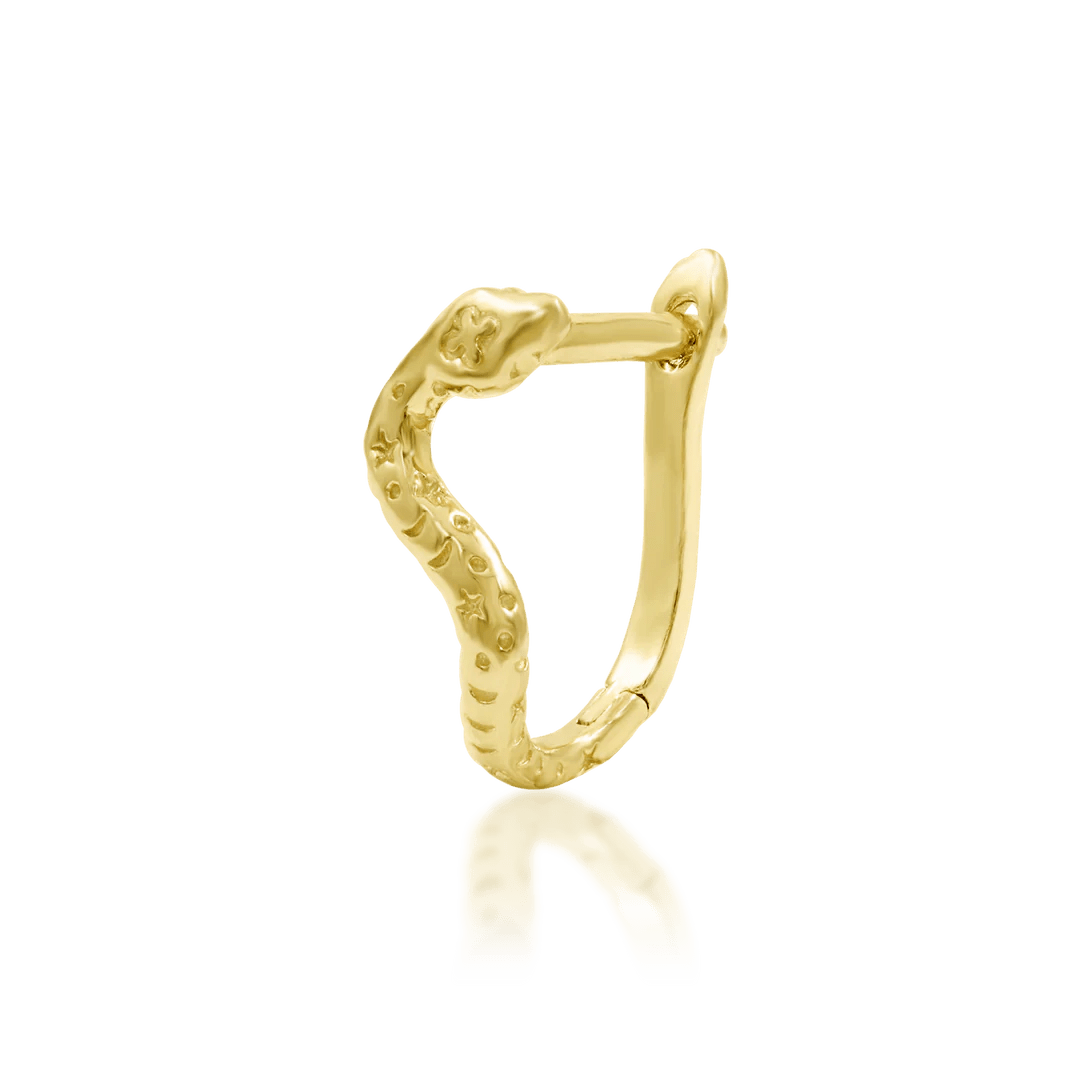 Dusa – Celestial Serpent – 14K Gold Threadless End - piercing - zone.com