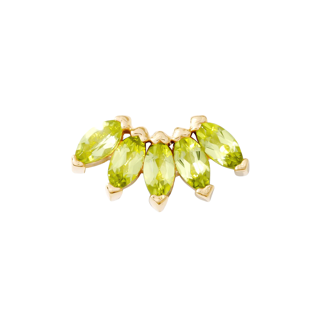 Bella – Marquise Birthstone Fan – 14K Gold Threadless End