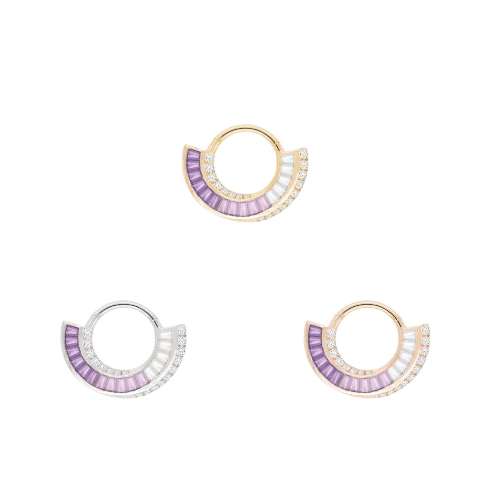 Echelon – Amethyst – 14K Gold Clicker - piercing - zone.com
