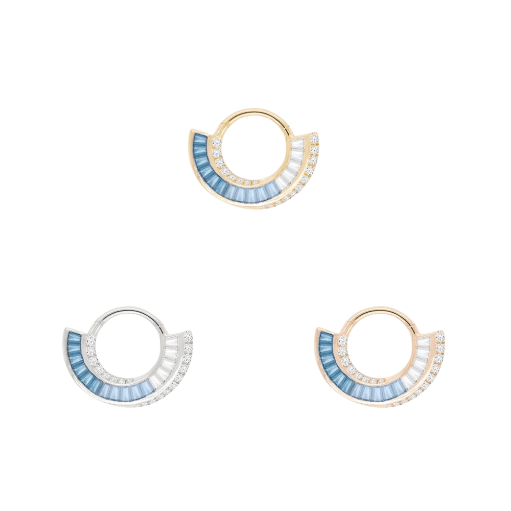Echelon – London Blue Topaz – 14K Gold Clicker - piercing - zone.com