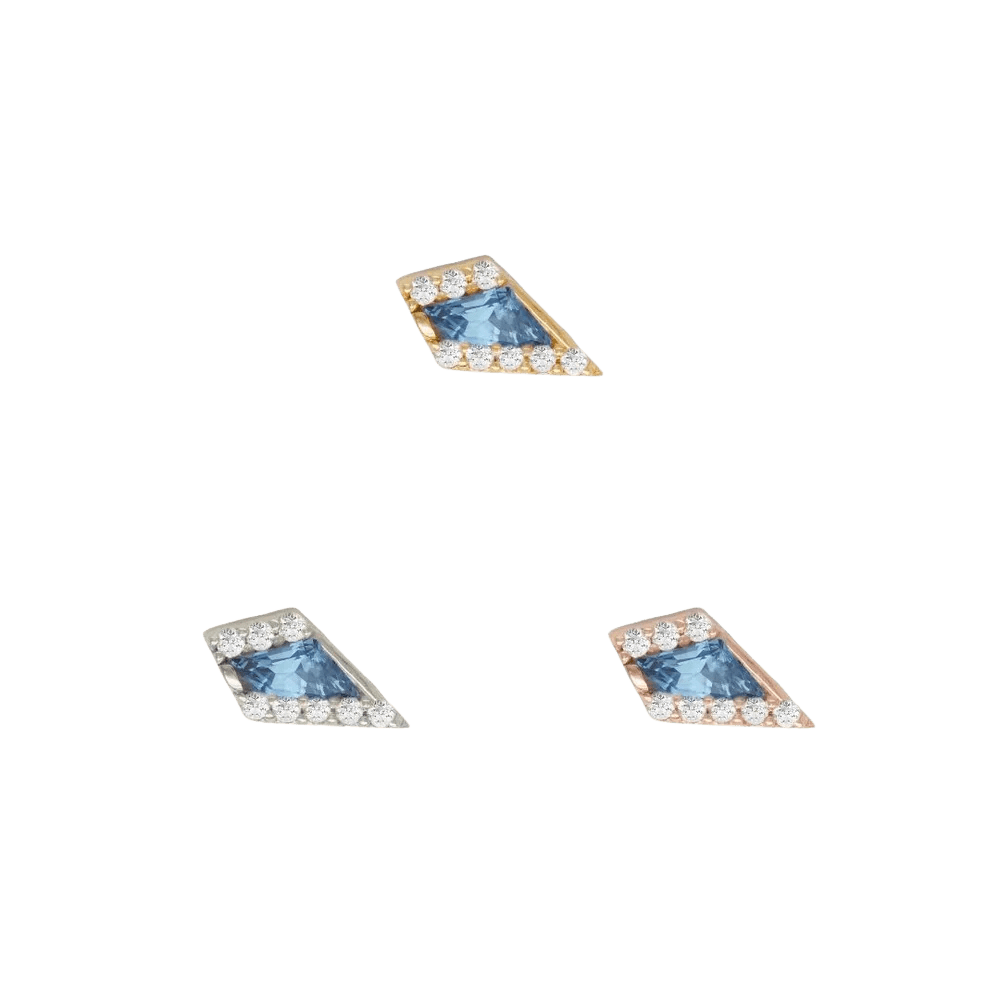 Eminence – London Blue Topaz – 14K Gold Threadless End - piercing - zone.com