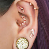 Eminence – Pink Tourmaline – 14K Gold Threadless End - piercing - zone.com