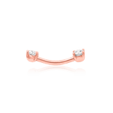 Empress – 14K Gold CZ Curved Gem Barbell - piercing - zone.com