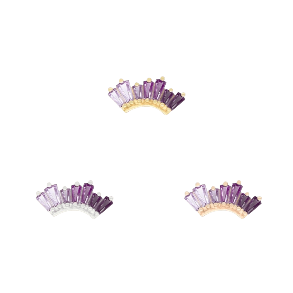 Enlighten – Amethyst Ombré – 14K Gold Threadless End - piercing - zone.com