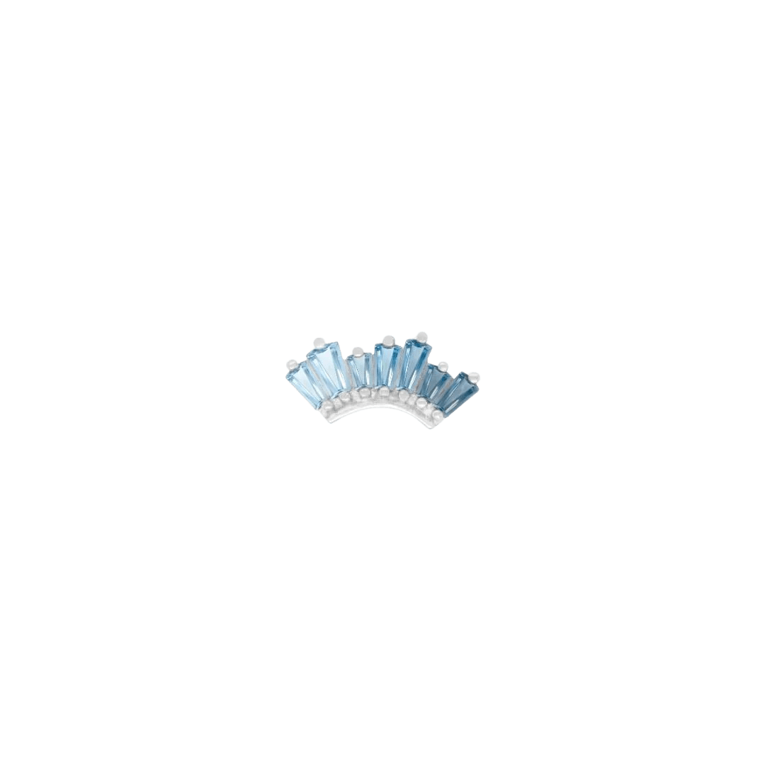 Enlighten – Blue Topaz Ombré – 14K Gold Threadless End - piercing - zone.com