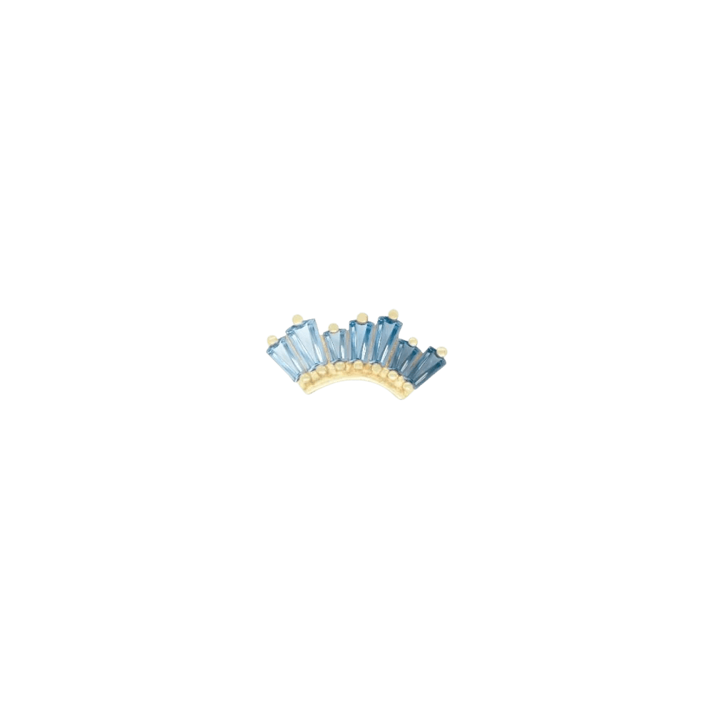 Enlighten – Blue Topaz Ombré – 14K Gold Threadless End - piercing - zone.com